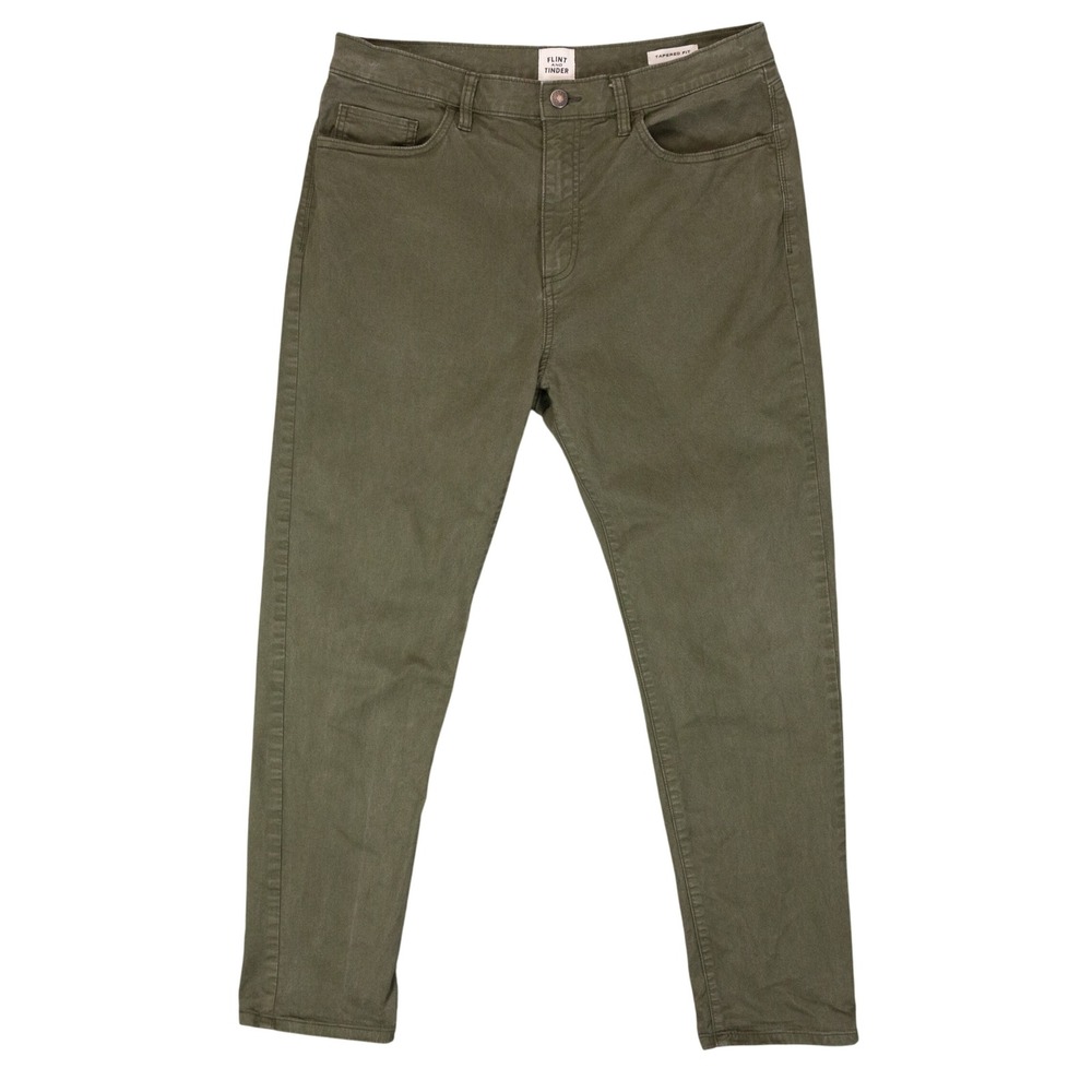 Huckberry Flint and Tinder 365 Pants Tapered Fit Mens 34x30‎ Olive Green Cotton
